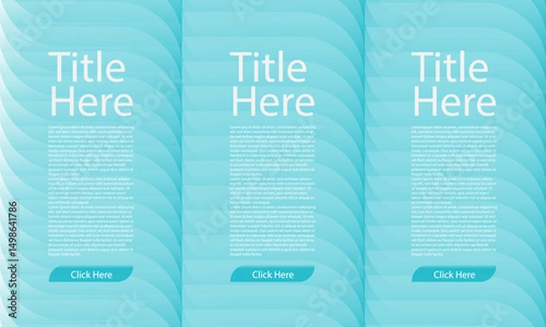 Fototapeta Vertical Abstract Blue Background with Curved Wave Design and Text Placeholders