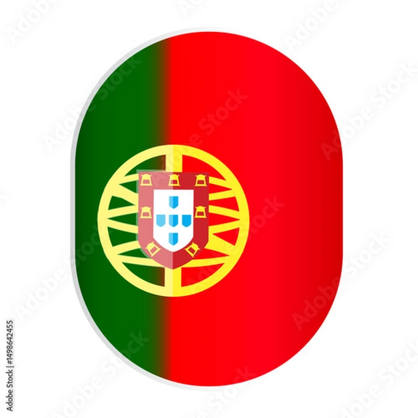 Fototapeta Portuguese Flag Emblem in Oval Shape Representing National Identity