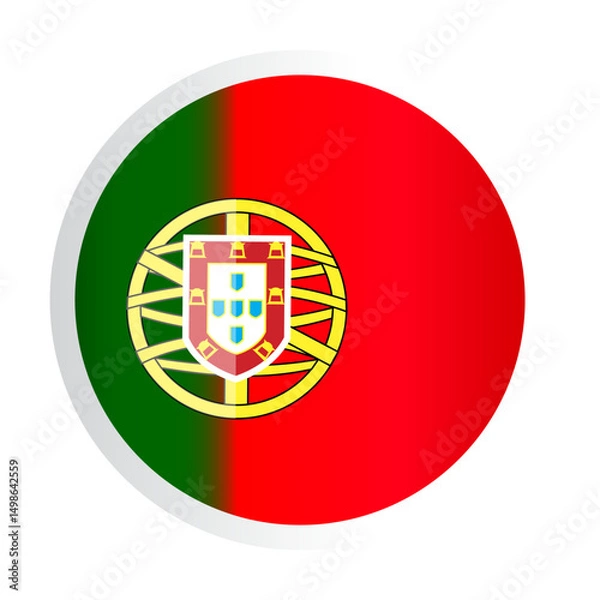 Fototapeta Round Icon of Portuguese National Flag Representing Cultural Identity and Patriotism