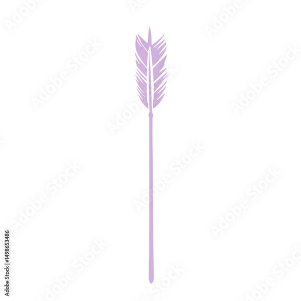Fototapeta Minimal Arrow with Elegant Contours in Soft Lavender Isolated on Transparent Background