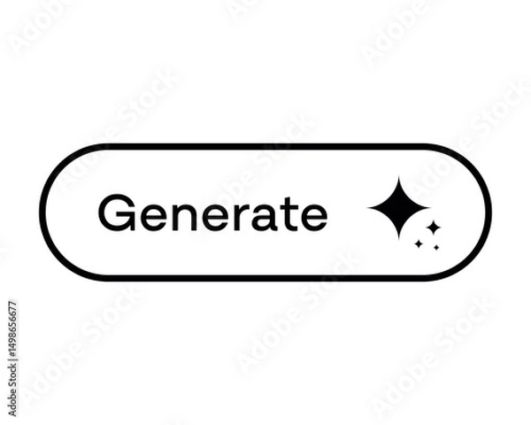 Fototapeta AI Generate Button UI Element – Clean Spark Icon Design
