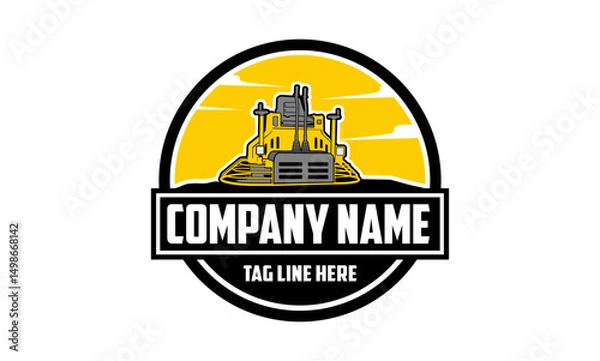 Obraz riding trowel machine, concret logo vector