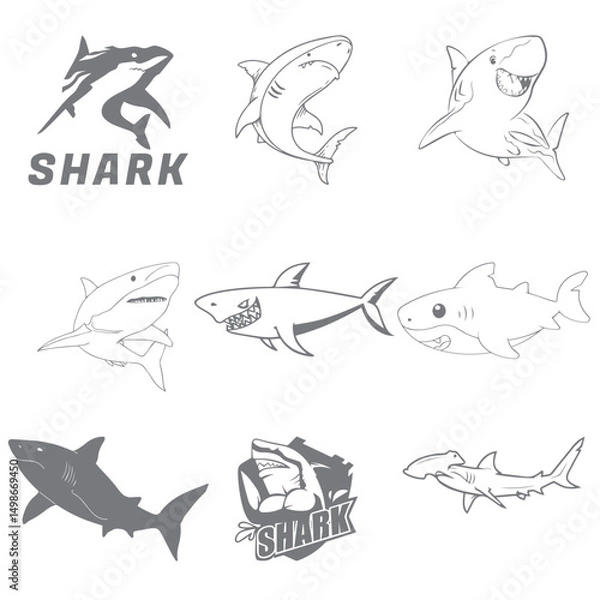Obraz attack shark vector