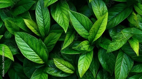 Obraz Fresh Leaves Texture : Suitable for Be Used as Background and Content in Any Project (Print, Graphic Design, Blog Posts, Social Media Posts or Website Related to Environment Theme)