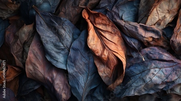 Obraz Burnt Leaves Texture : Suitable for Be Used as Background and Content in Any Project (Print, Graphic Design, Blog Posts, Social Media Posts or Website Related to Environment Theme)