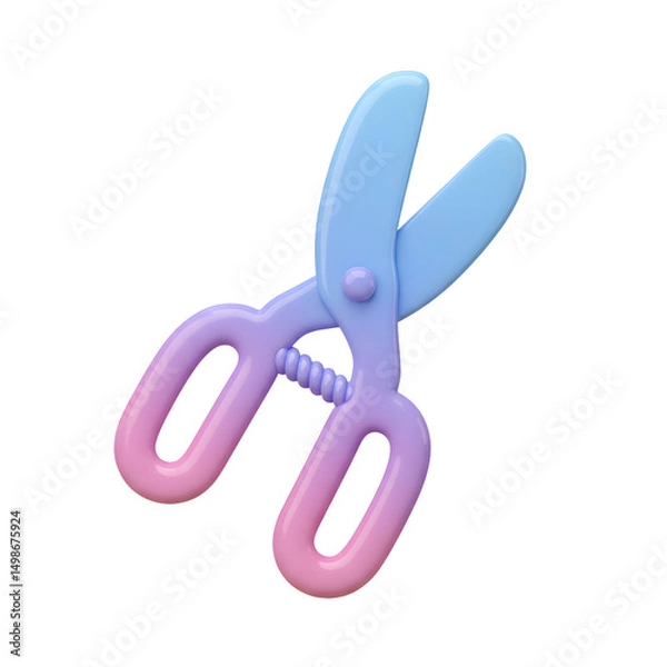 Fototapeta Child Safety Scissors with Rounded Tips for Easy and Safe Cutting