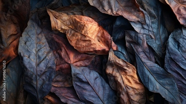 Obraz Burnt Leaves Texture : Suitable for Be Used as Background and Content in Any Project (Print, Graphic Design, Blog Posts, Social Media Posts or Website Related to Environment Theme)