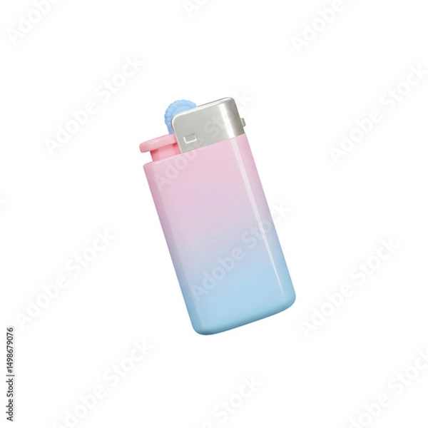 Fototapeta Pastel gradient lighter with a flip-top cap and a small blister pack on the side