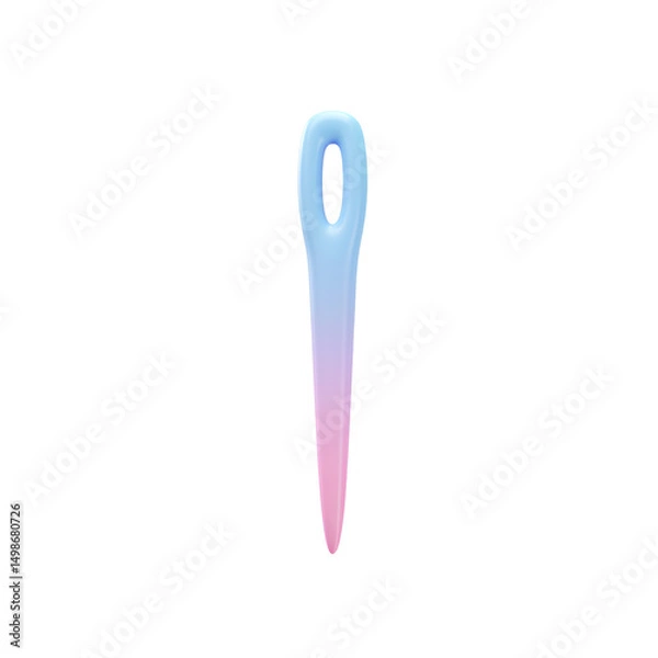 Fototapeta Close-up of a colorful plastic hair clip with gradient pink and blue hues for styling and accessorizing