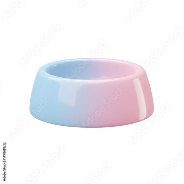 Fototapeta Minimalistic pastel-colored ceramic pet bowl with smooth glossy surface for feeding cats or small dogs