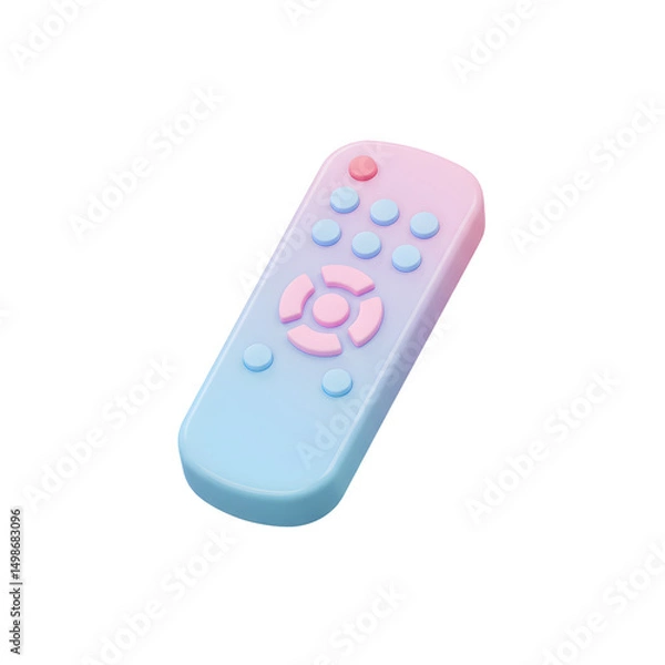 Fototapeta Cute and Pastel-colored Remote Control Device for Electronics and Media