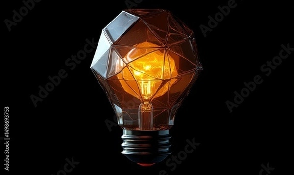 Obraz Conceptual design of a glowing tree symbolizing life and interconnectedness on a dark background, Generative AI