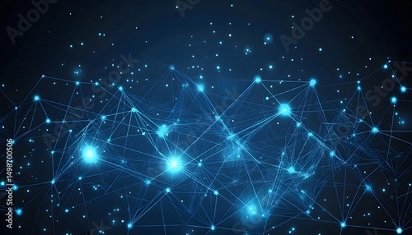 Fototapeta A network of interconnected nodes and lines.