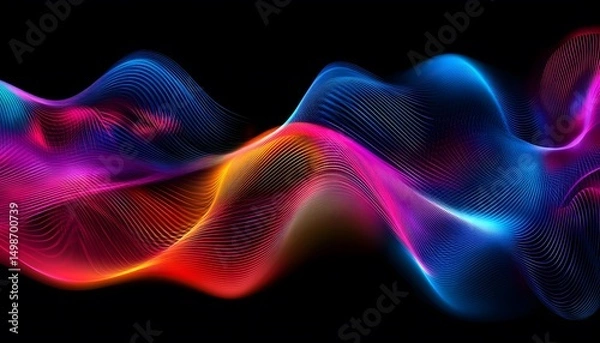 Fototapeta Abstract design with vibrant, flowing lines.