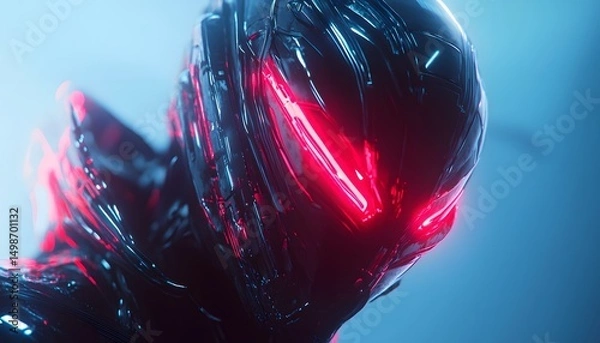 Fototapeta Close-up of a futuristic helmet design.