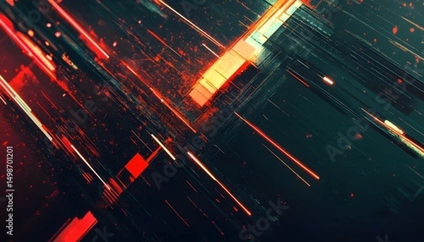 Fototapeta Abstract design with vibrant lines and geometric shapes.