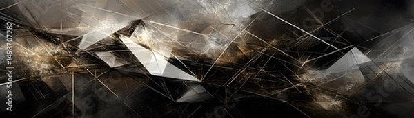 Fototapeta Abstract geometric design in shades of gray and brown.