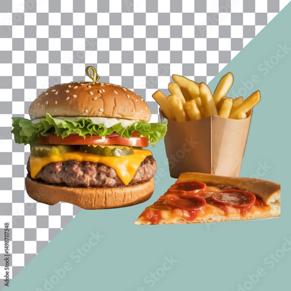 Fototapeta Cartoon premium and delicious burger icon
