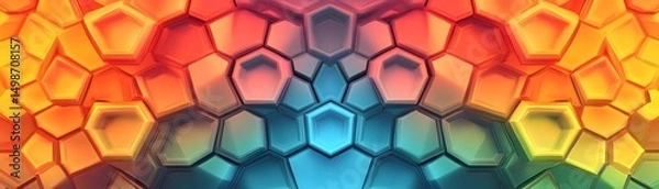 Fototapeta Colorful hexagonal pattern design.