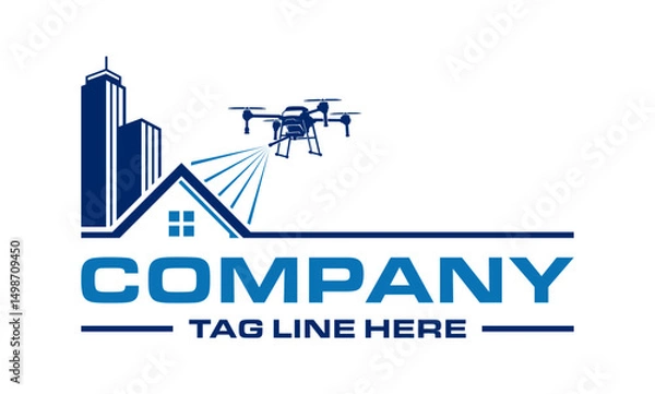 Fototapeta Building cleaning drone logo vector image