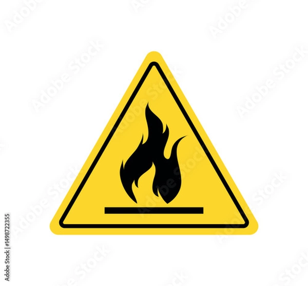 Obraz Flammable Material Warning Sign – Fire Hazard and No Access Symbol Vector