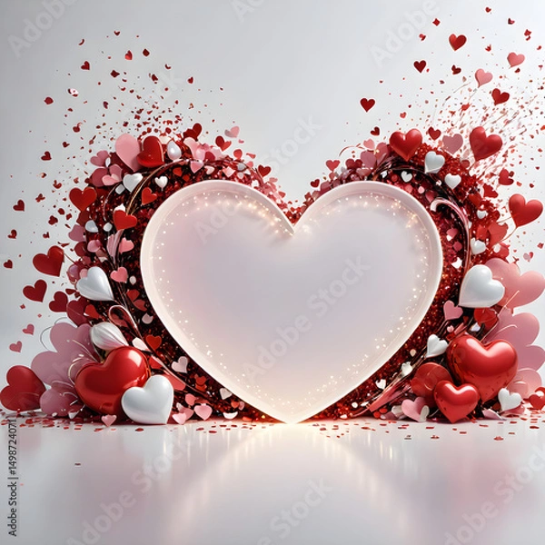 Fototapeta abstract background with hearts