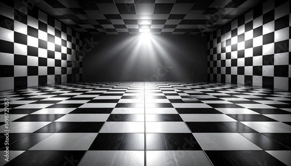 Obraz Artistic pattern featuring elegant textures and soft gradients in a chess theme