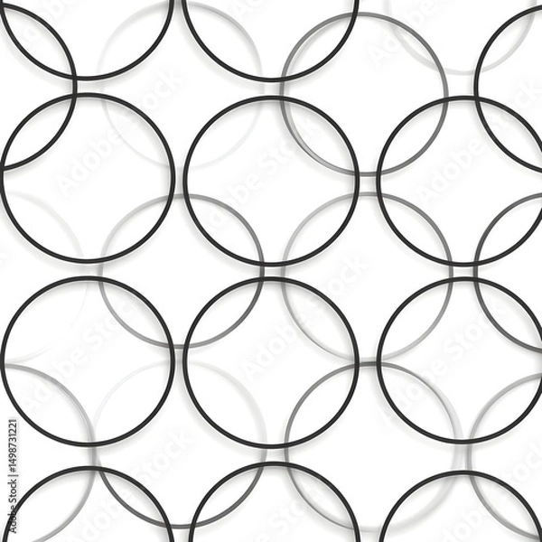 Obraz Abstract pattern of overlapping circles in black and gray