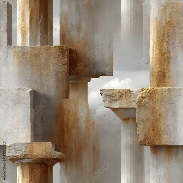Obraz Abstract composition of weathered architectural columns