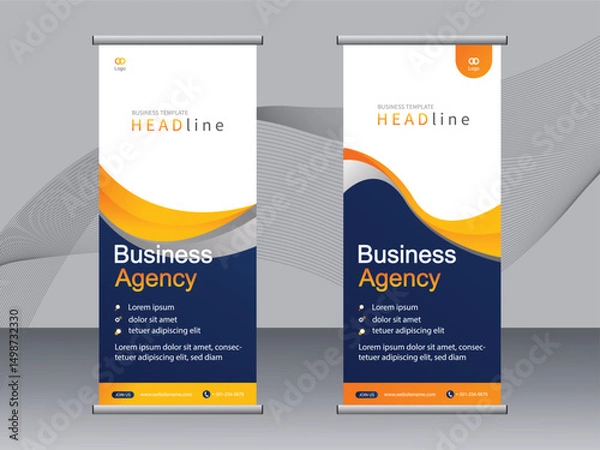 Obraz Business banner roll up set, standee banner template. modern banner.