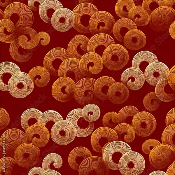 Fototapeta Abstract spiral pattern in warm autumn colors