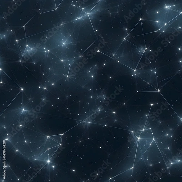 Obraz Abstract cosmic network of stars and connections