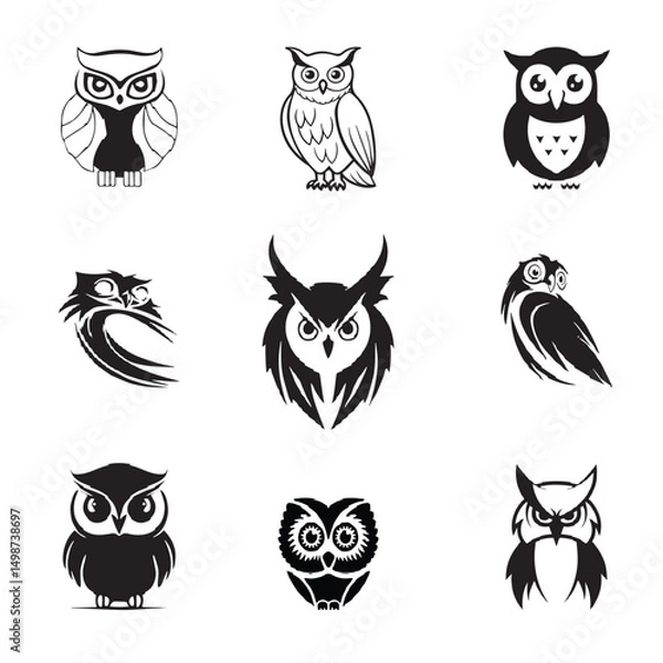 Fototapeta owl logo vector image 2