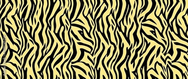 Obraz Seamless repeating pattern of black and white stripes mimicking Bengal tiger fur texture, zoo, design