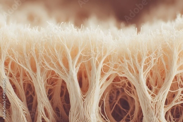 Fototapeta A detailed abstract representation of tree-like structures, offering a unique perspective on natural forms. The intricate network and textures evoke a sense of wonder and intricacy.