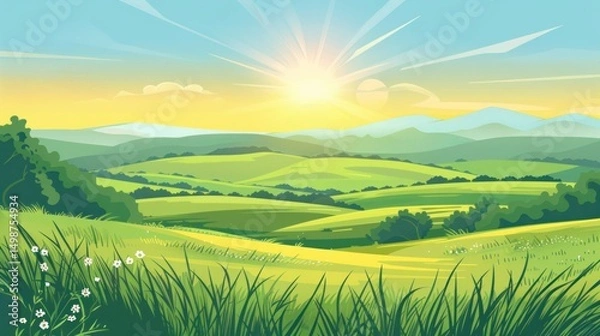 Fototapeta Verdant Horizons of the Chronoscape (1)