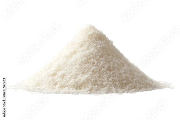 Fototapeta Heap of shredded coconut isolated on white background, cut out