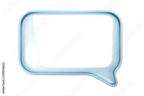 Fototapeta Light blue speech bubble isolated on a white background png ai generated