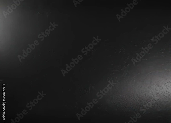 Fototapeta Sleek black leather, glossy texture  Rich, deep black tone , minimal, pattern, matte