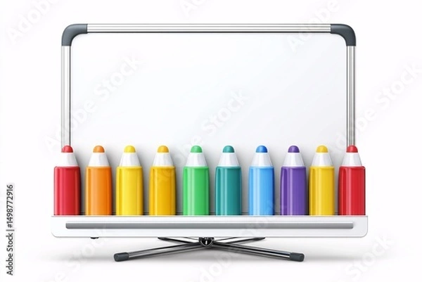Obraz Whiteboard in 3D with magnetic markers, designed for easy note-taking and management