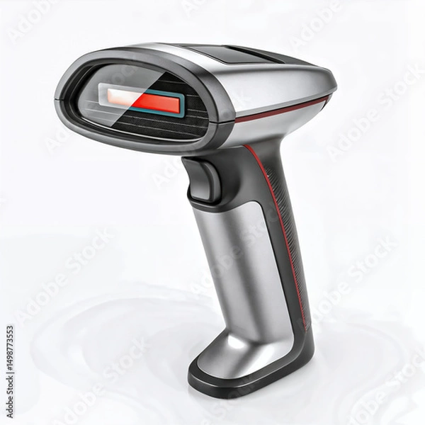 Fototapeta Handheld scanner device isolated on white background