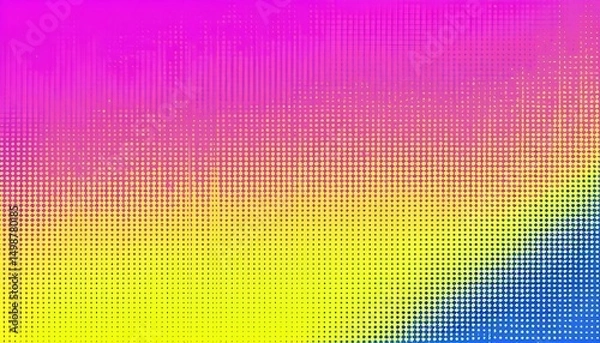 Obraz Background Color Gradient Pattern with Geometric Halftone Vector Abstract Design in Neon Purple Pink and Yellow