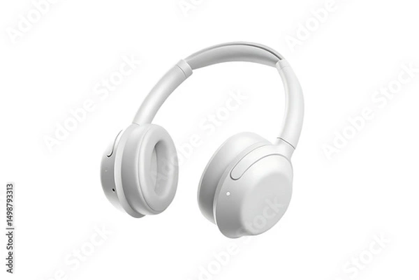 Fototapeta Wireless over ear headphones isolated on white background png ai generated isolated on a white background