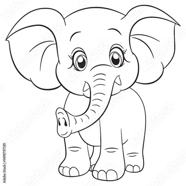 Obraz  black and white drawing For children to learn to color according to the picture.