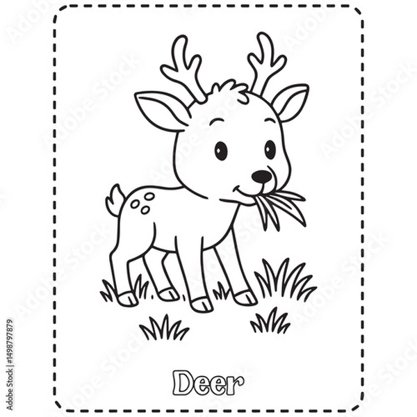 Obraz  black and white drawing For children to learn to color according to the picture.