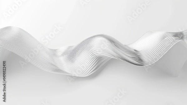 Fototapeta A minimalist yet dynamic arrangement of continuous business lines in monochrome tones, forming a subtle yet sophisticated wave across a white canvas, exuding refinement