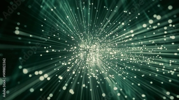 Fototapeta A radiant burst of interconnected business lines forming an abstract data network, glowing softly against a minimalist background, ideal for digital marketing or fintech ads,