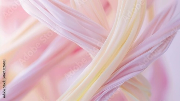 Fototapeta A symphony of pastel-hued corporate lines gently intertwining against a soft, dreamy background, evoking harmony and progress, suitable for corporate wellness or creative agency 