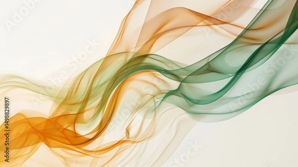 Fototapeta Delicate yet bold business lines in a harmonious blend of sapphire, emerald, and amber, flowing like silk over a neutral-toned backdrop, evoking elegance and movement, 
