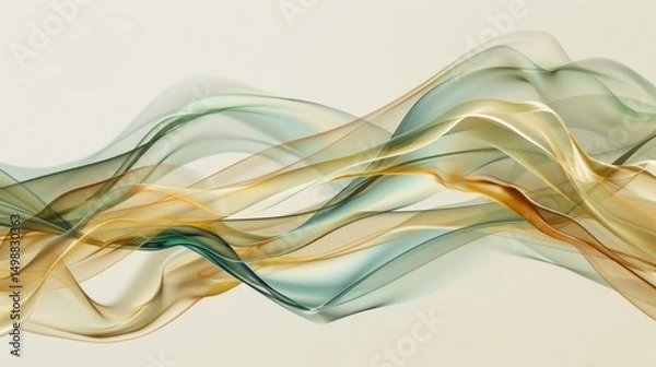 Fototapeta Delicate yet bold business lines in a harmonious blend of sapphire, emerald, and amber, flowing like silk over a neutral-toned backdrop, evoking elegance and movement, 